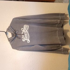 Lucky brand sweatshirt "Venice Burnout" Mens XL grey hoodie Large